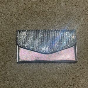 Sequin Rose Gold Silver Clutch Purse